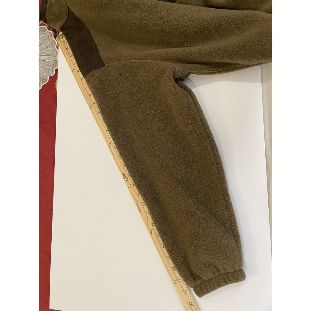 LL Bean Fleece Pullover Womens Large Brown Half Zip Lined Made in USA 1354764 - Picture 8 of 8